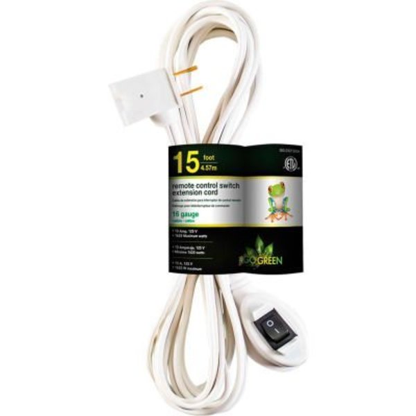 Gogreen GoGreen Power 16/2 15ft Remote Control Switch Extension Cord, GG-24215WH - White GG-24215WH